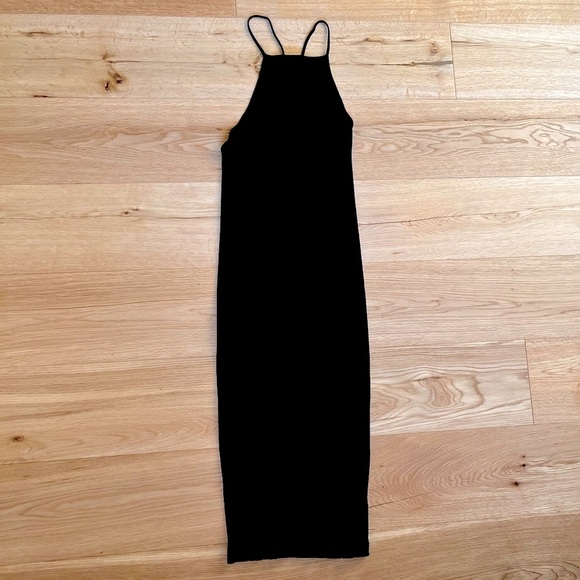 Zara Dresses & Skirts - Zara BNWOT ribbed black cross midi dress medium